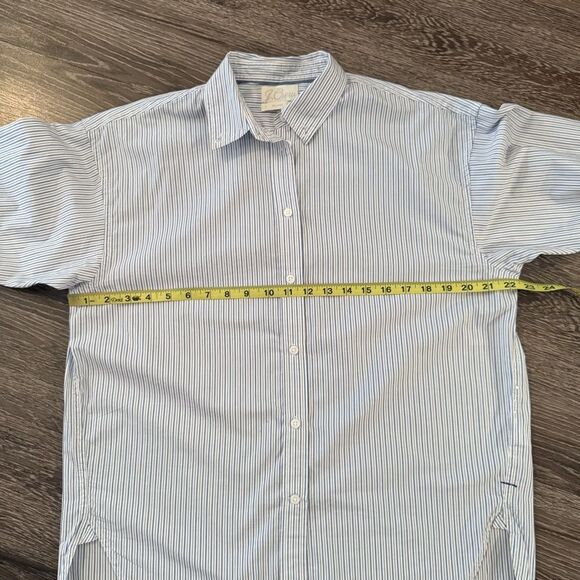 J. Crew Blue and White Stripe Relaxed Button Up - Picture 6 of 9
